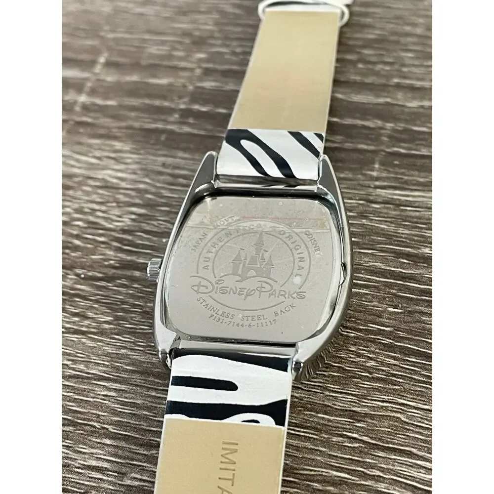 Mickey Mouse Disney Zebra Print Crystal‎ Analog Women’s Petite Wrist Watch 8”